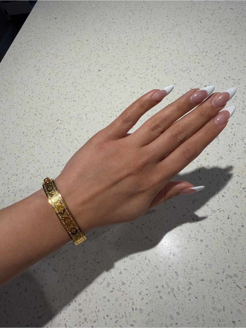 Louis Vuitton Gold Monogram Bangle Bracelet